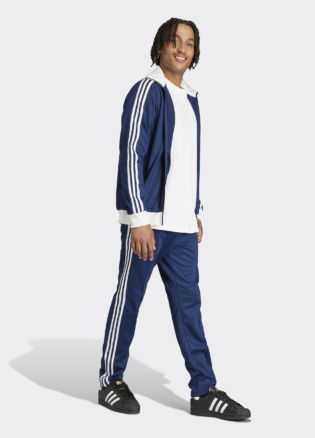 Темно-синие спортивные демисезонные прямые брюки adidas