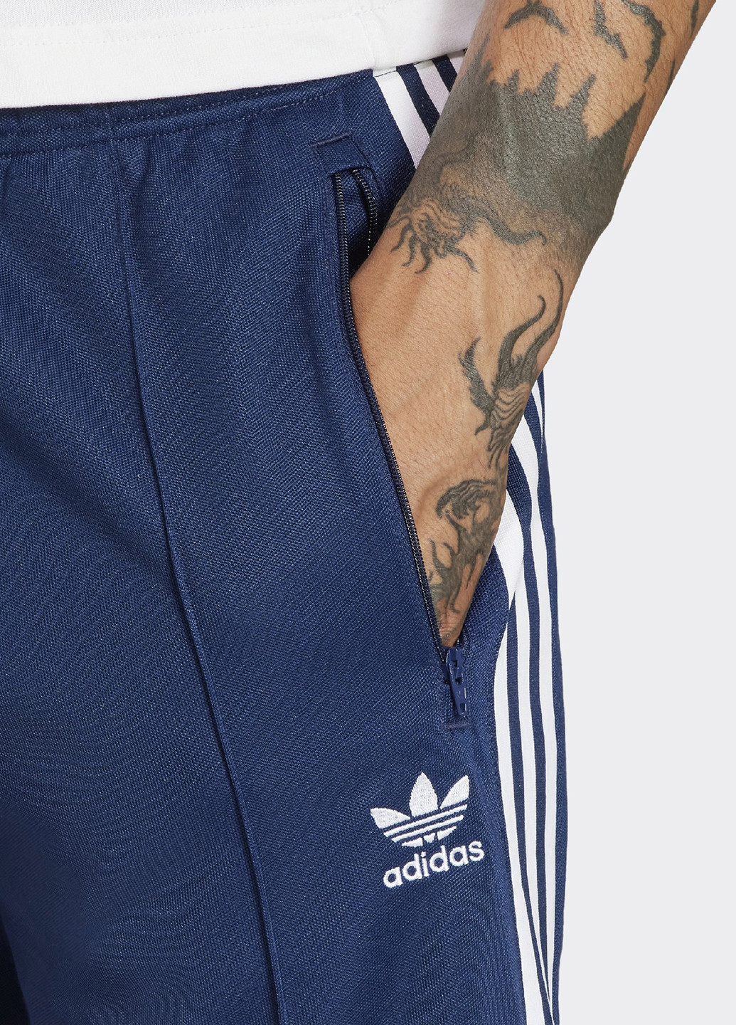 Темно-синие спортивные демисезонные прямые брюки adidas