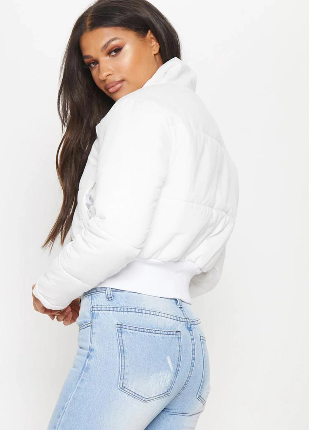 Біла демісезонна куртка PrettyLittleThing