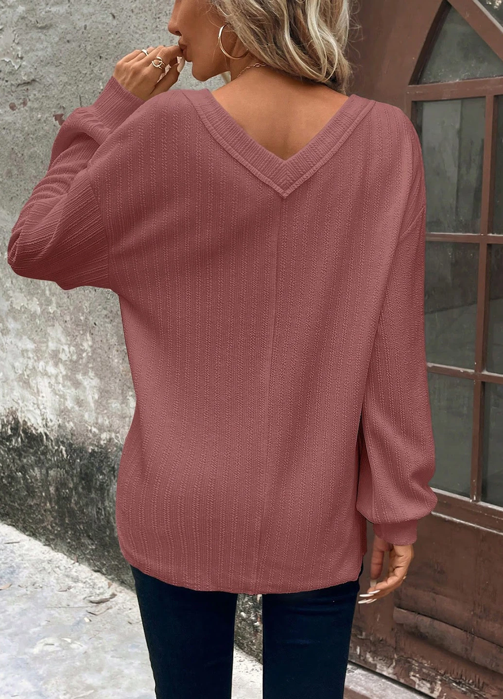 Розово-коричневая блуза SHEIN