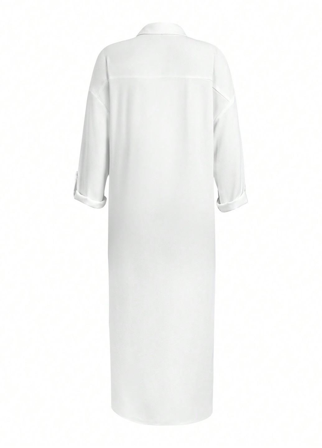 Белое кэжуал платье рубашка SHEIN однотонное