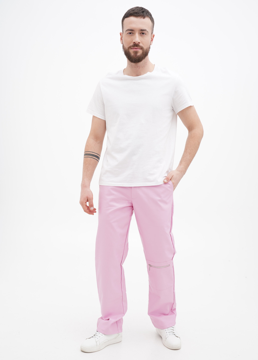 Светло-розовые кэжуал демисезонные прямые брюки Boohoo
