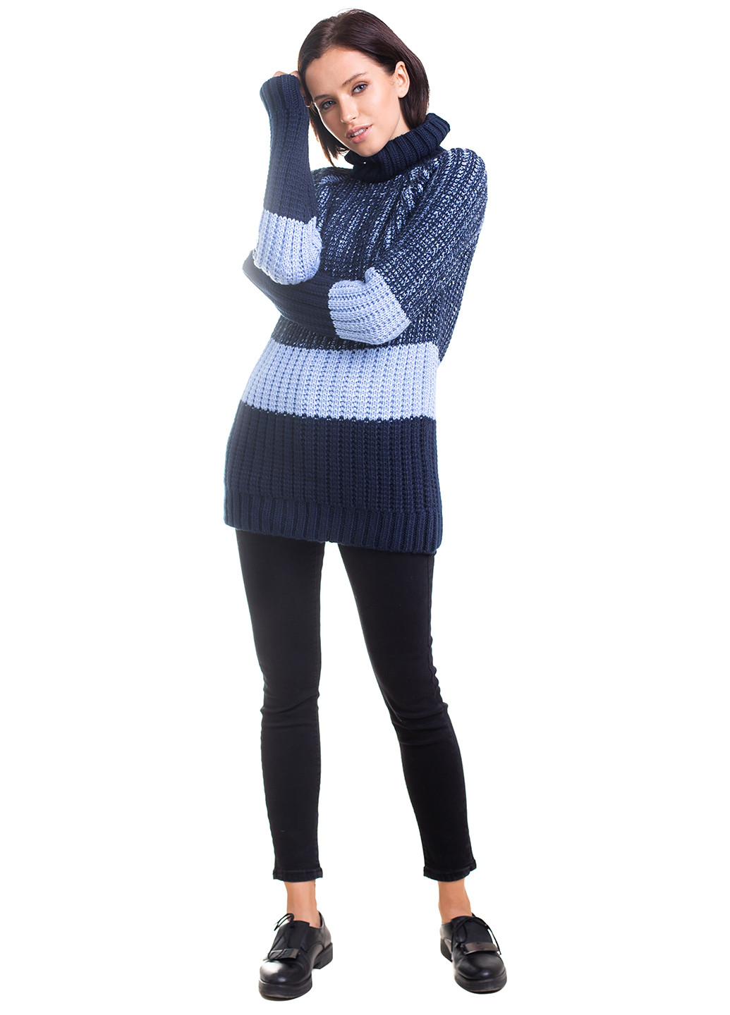 Темно-синій зимовий светр жіночий Bakhur