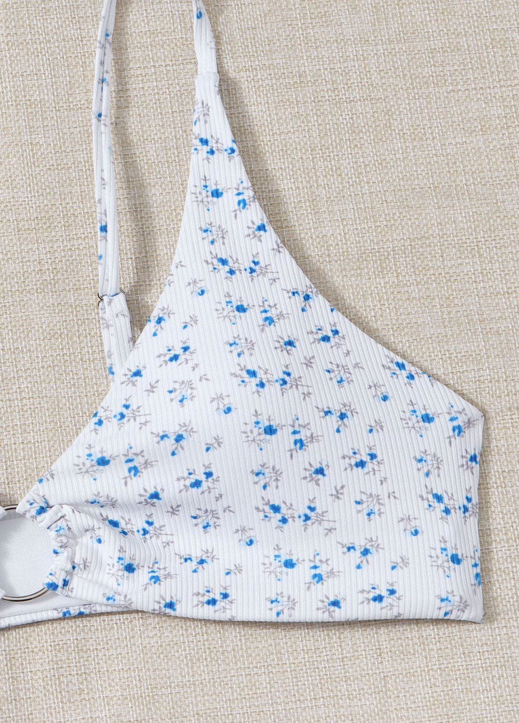 Бежевый летний купальник (лиф, трусики) бикини, раздельный SHEIN