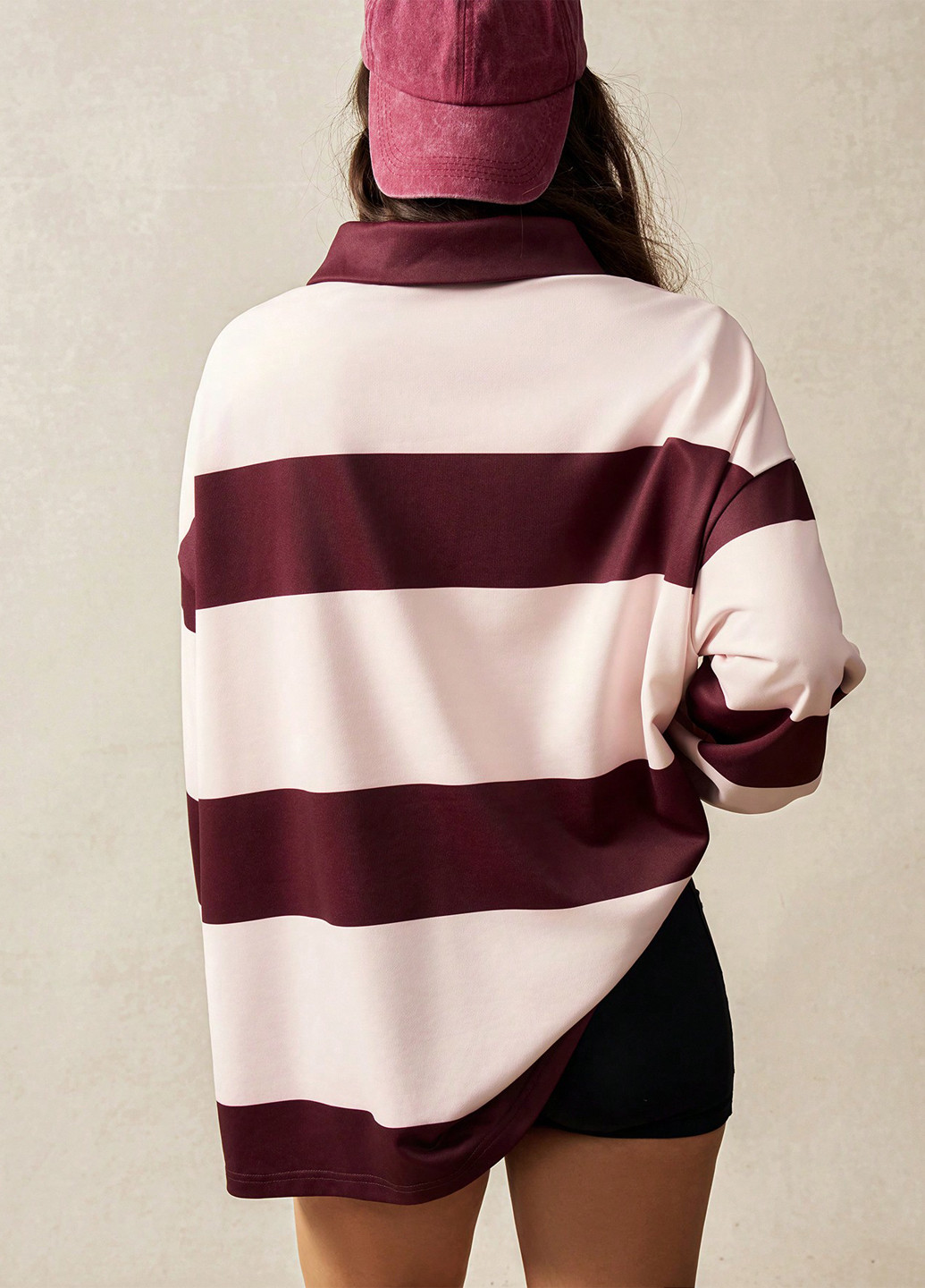 Цветная женская футболка-поло SHEIN в полоску