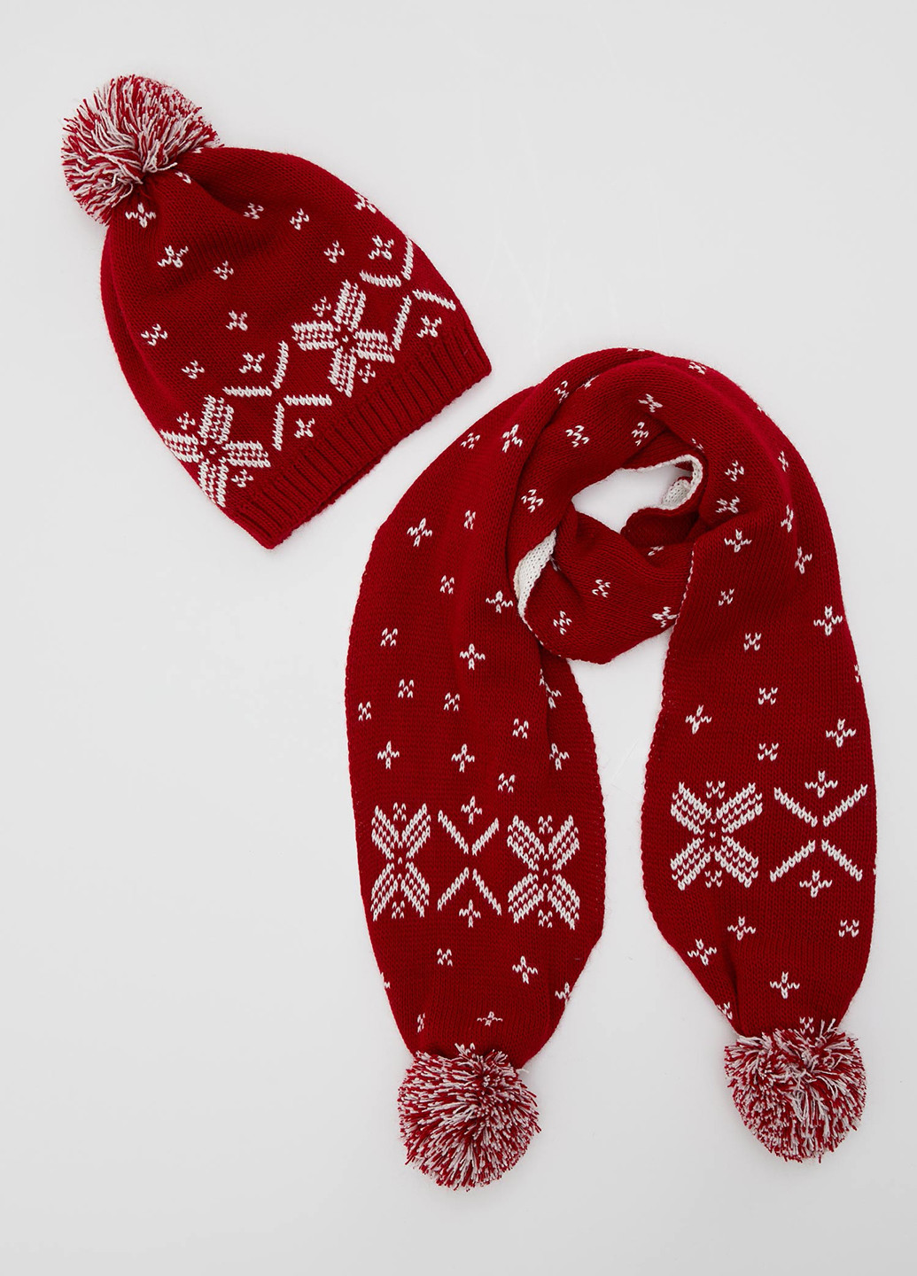 Комплект(шапка, шарф) DeFacto шапка + шарф красные кэжуалы акрил