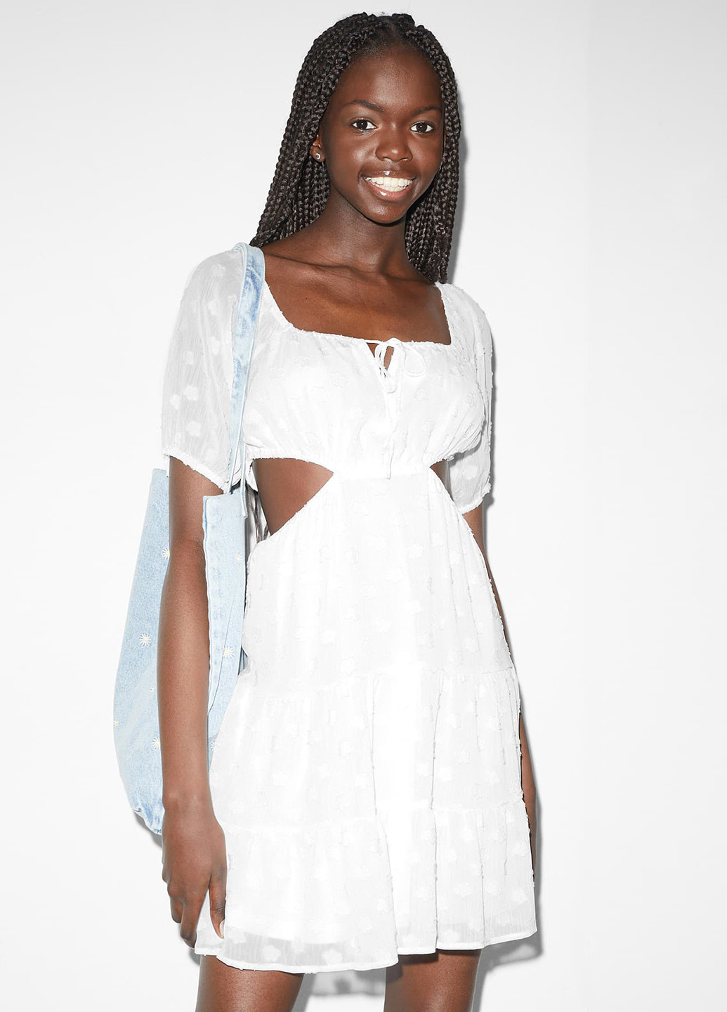 Білий кежуал сукня C&A однотонна