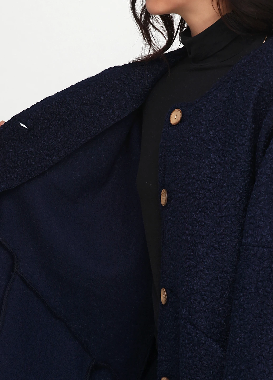 Темно-синє демісезонне Пальто New Collection