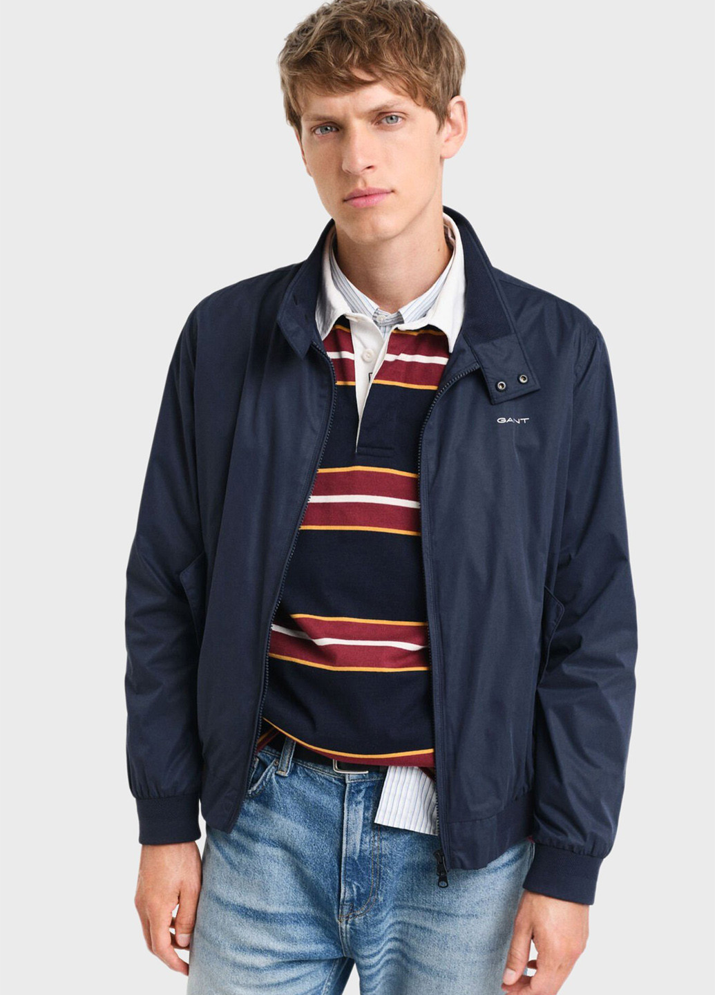 Темно-синяя демисезонная куртка Gant