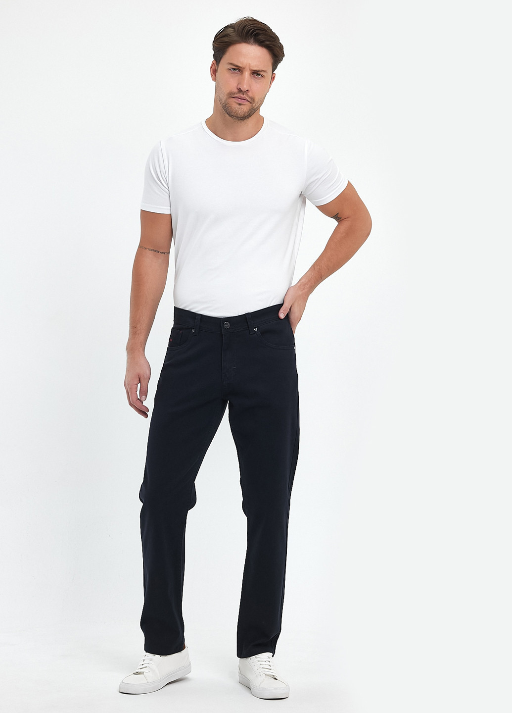 Темно-синие кэжуал демисезонные прямые брюки Trend Collection