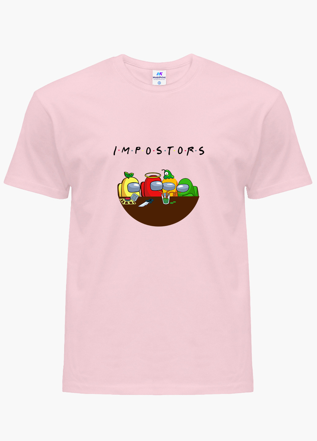 Розовая демисезонная футболка детская амонг ас самозванцы (among us impostors)(9224-2415) MobiPrint