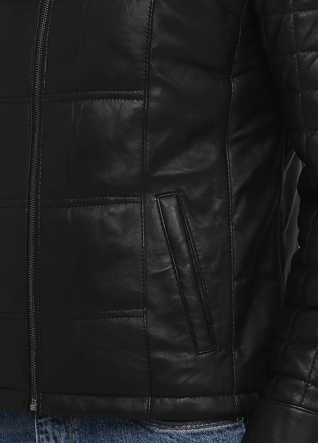 Чорна демісезонна куртка шкіряна Egzotic