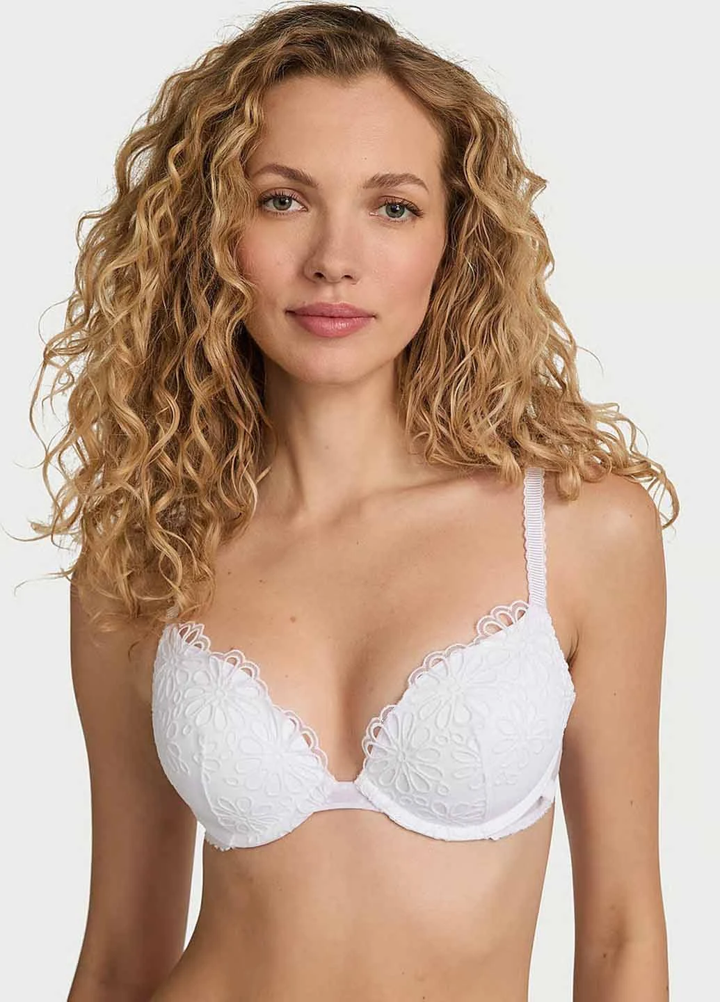 Белый бюстгальтер Victoria's Secret с косточками полиэстер