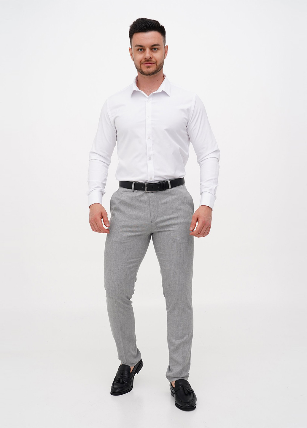 Серые кэжуал, классические демисезонные прямые брюки Trend Collection