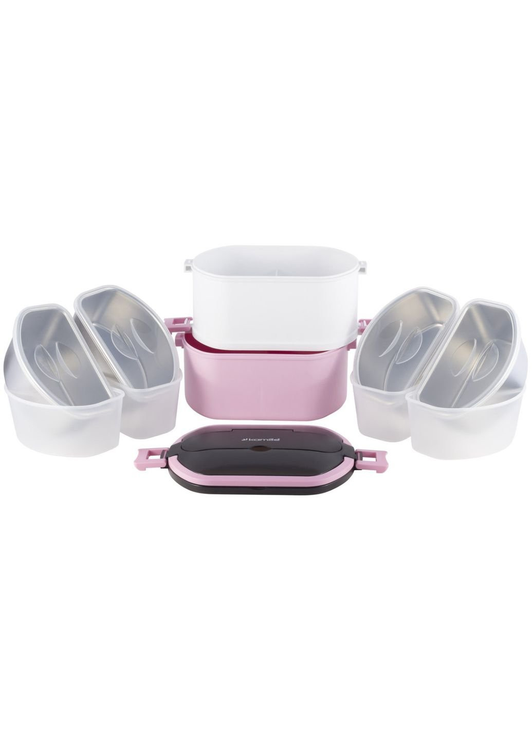 Ланч-бокс харчовий двоярусний KM-2139RZ 1500 мл рожевий Kamille (253621264)