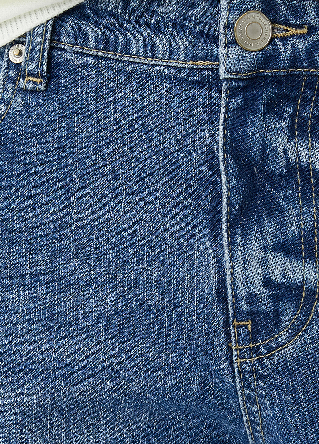 Синие демисезонные прямые джинсы KOTON