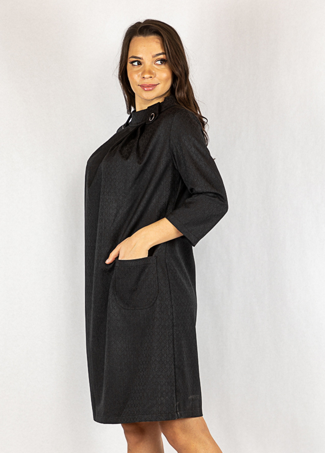Темно-серое кэжуал платье Time of Style однотонное