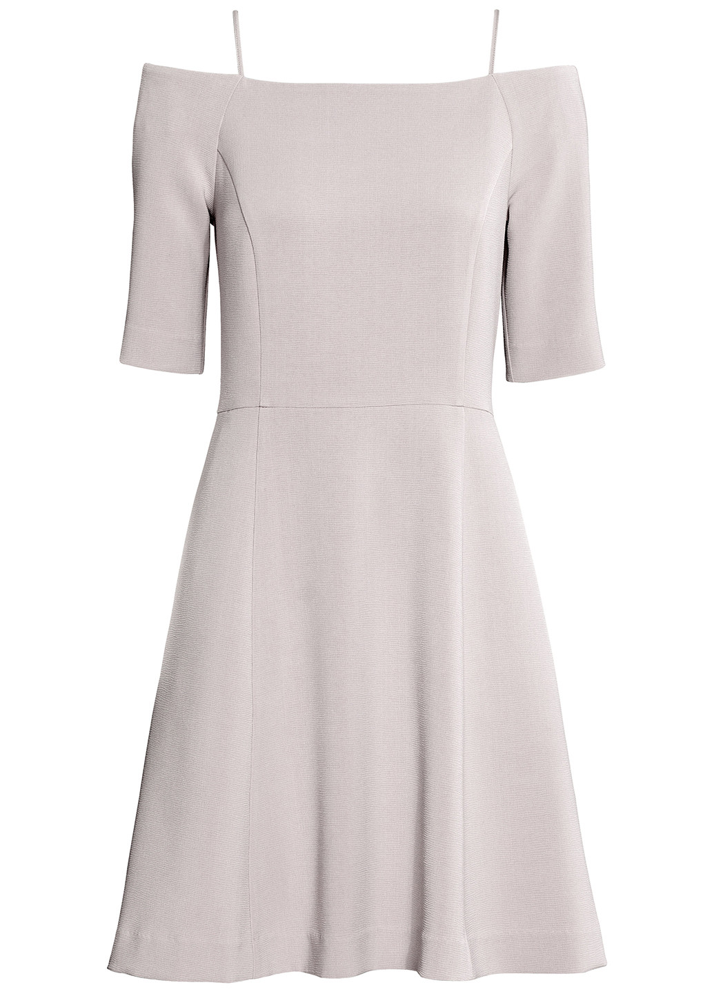 Светло-серое кэжуал платье клеш H&M однотонное