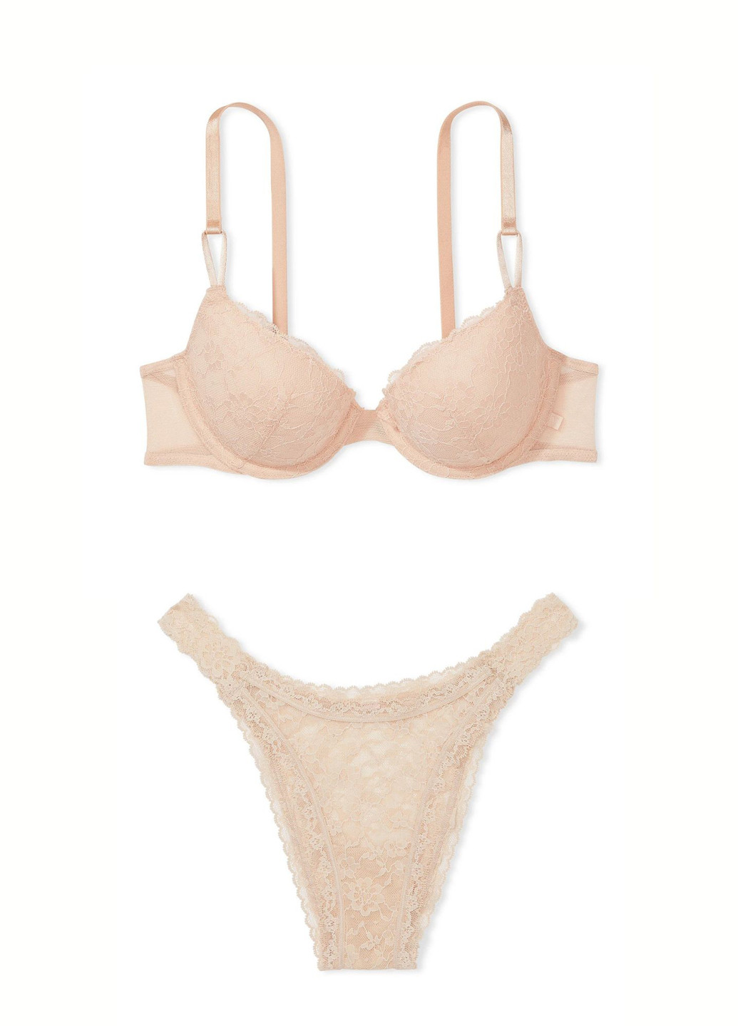 Бежевий демісезонний комплект (бюстгальтер, трусики) Victoria's Secret