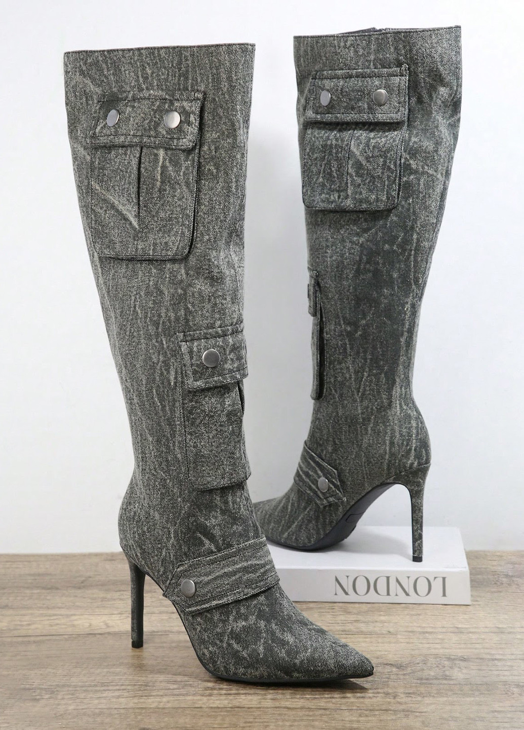 Осенние ботильоны ботфорты SHEIN с заклепками