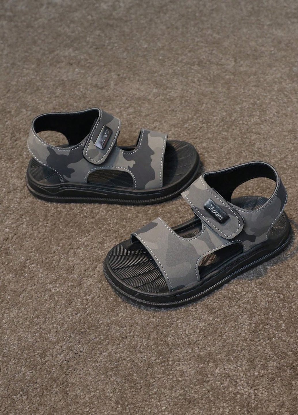 Серые кэжуал сандалии SHEIN на липучке