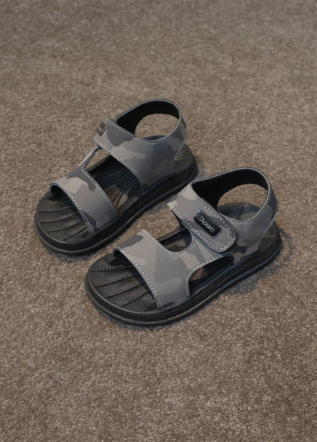 Серые кэжуал сандалии SHEIN на липучке