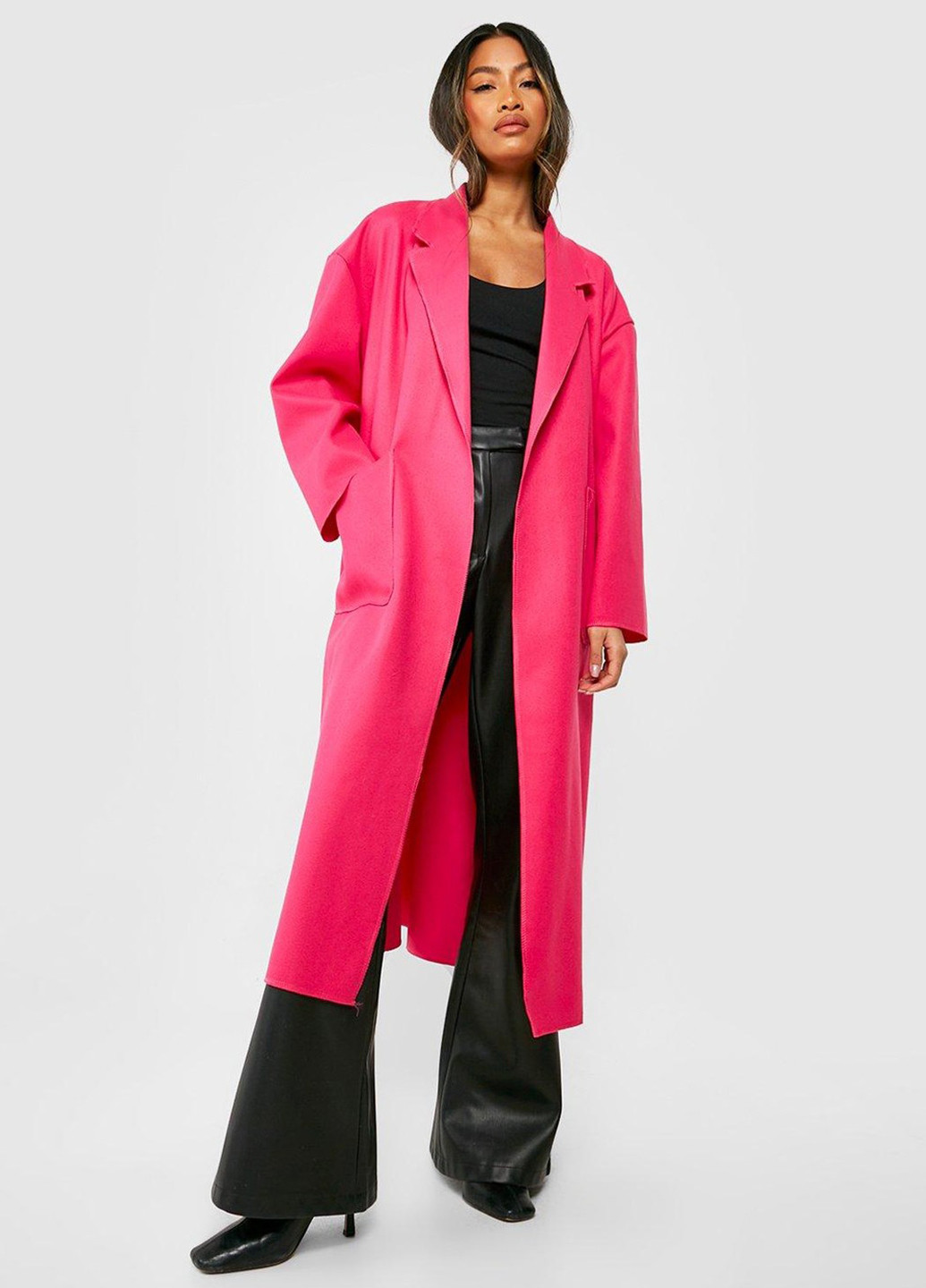 Розовое демисезонное Пальто Boohoo