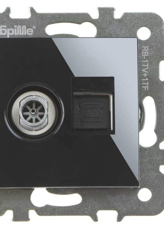 Розетка черная RB-1TV+1TF Brille (253967283)