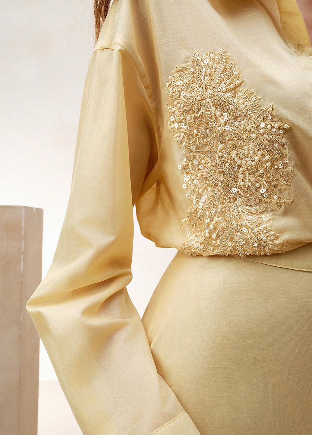 Жовтий демісезонний комплект (сорочка, спідниця) SHEIN