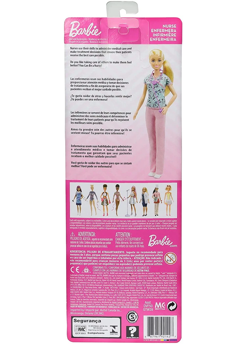 Лялька Barbie You can be Anything Nurse Blonde Doll Медсестра блондинка (GTW39) Mattel (255665400)