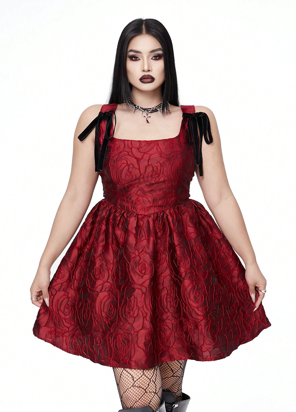 Бордова святковий, кежуал сукня дзвін SHEIN однотонна