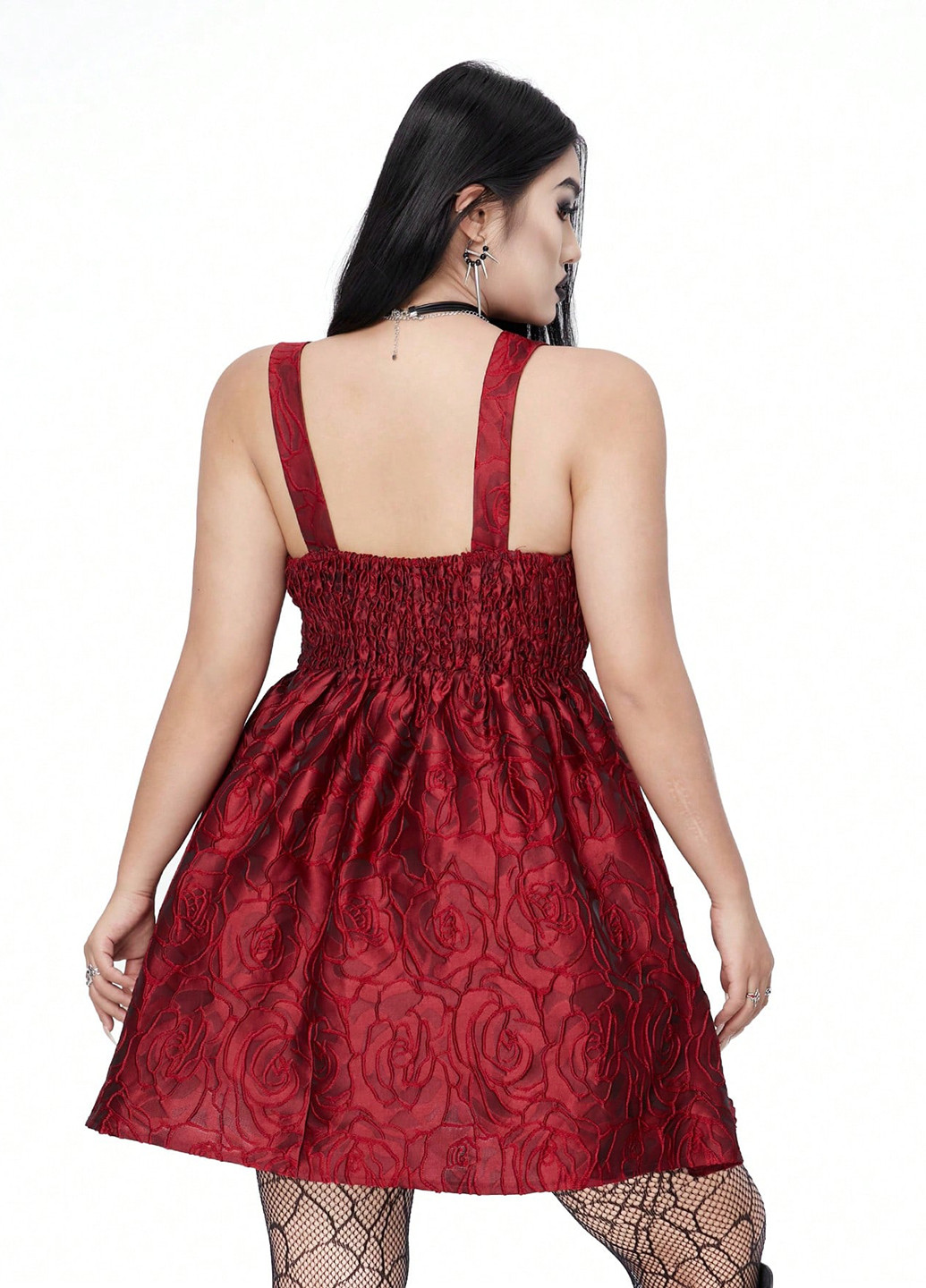 Бордова святковий, кежуал сукня дзвін SHEIN однотонна