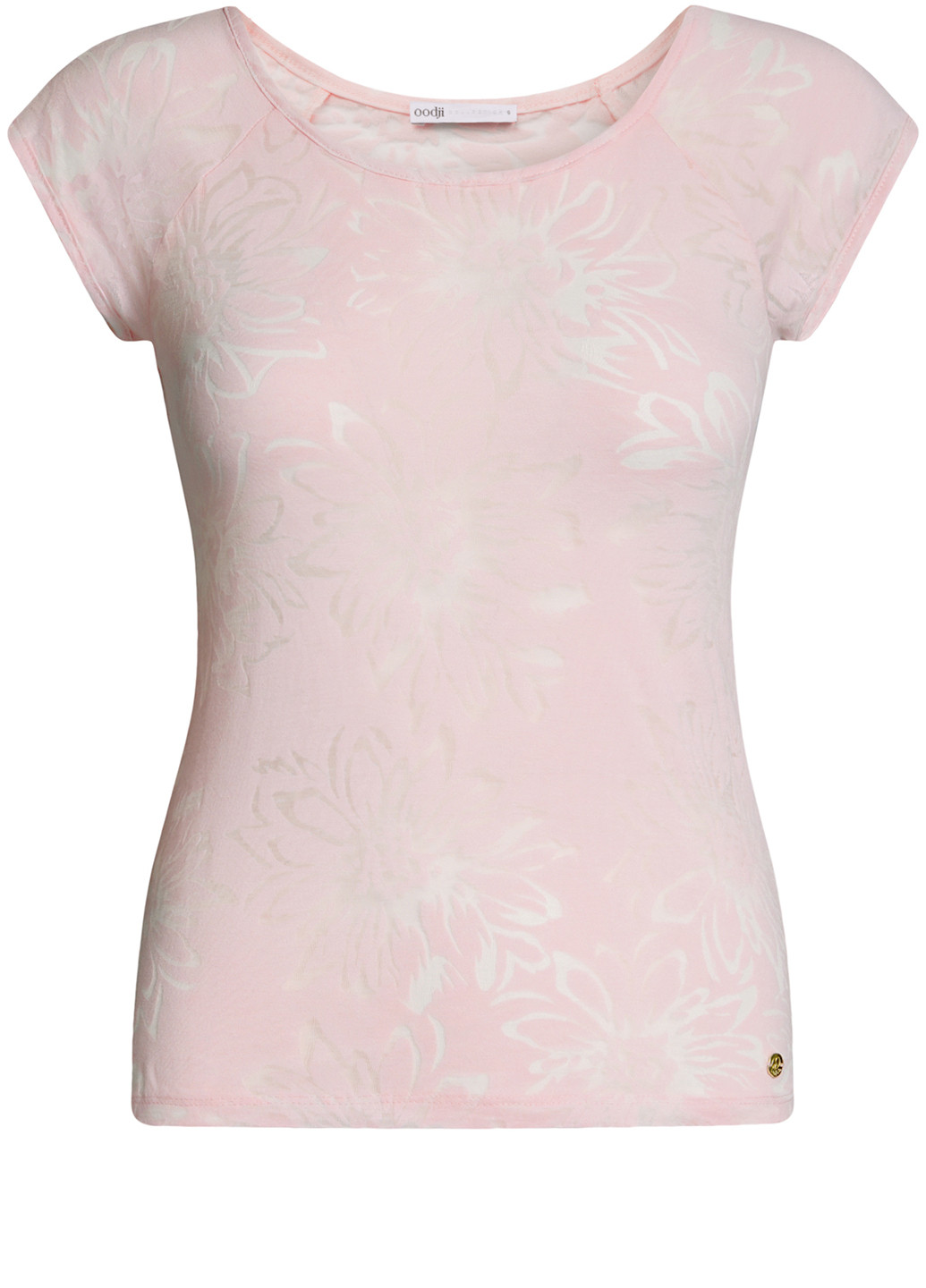 Розово-лиловая летняя футболка Oodji