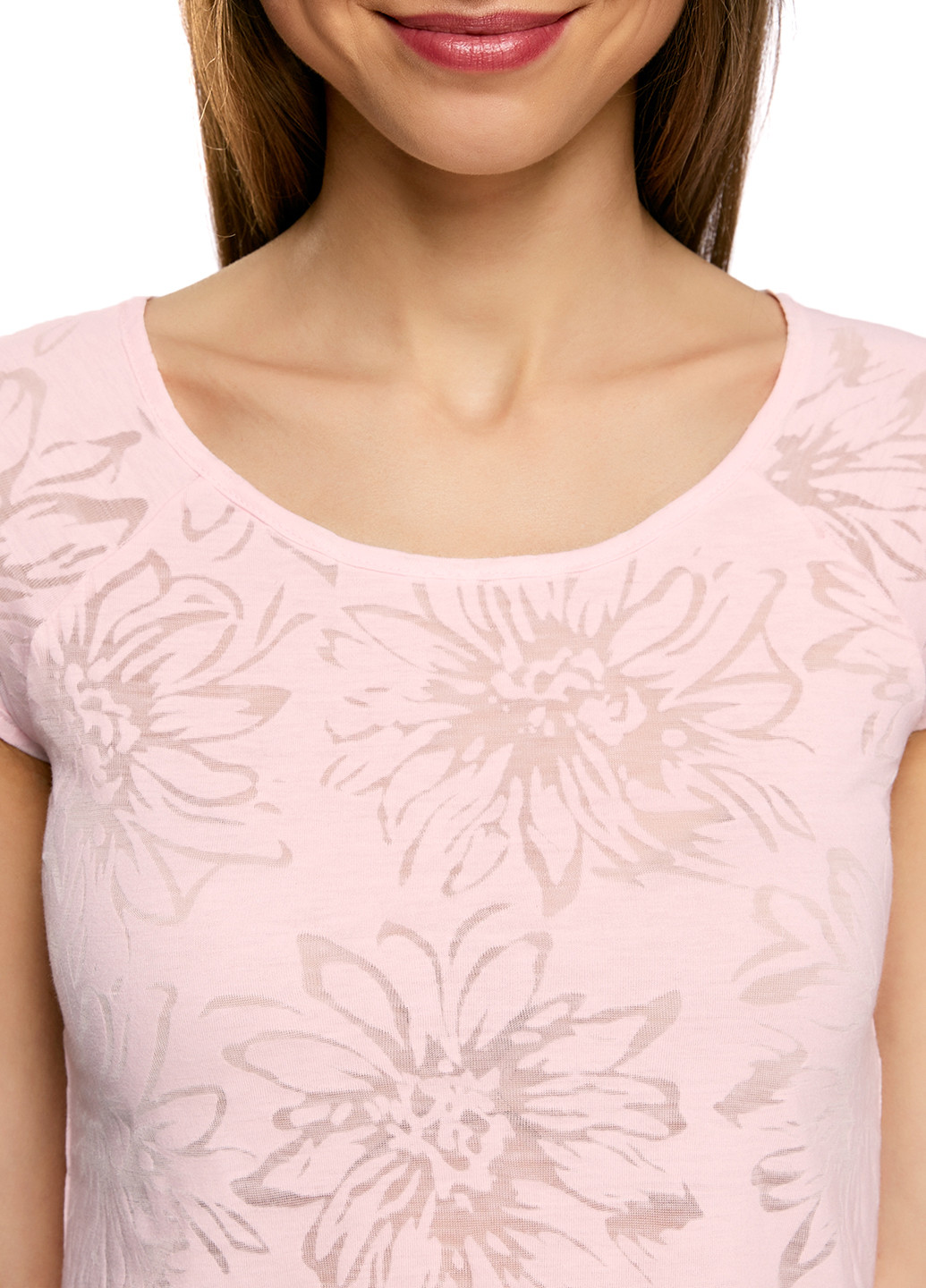 Розово-лиловая летняя футболка Oodji