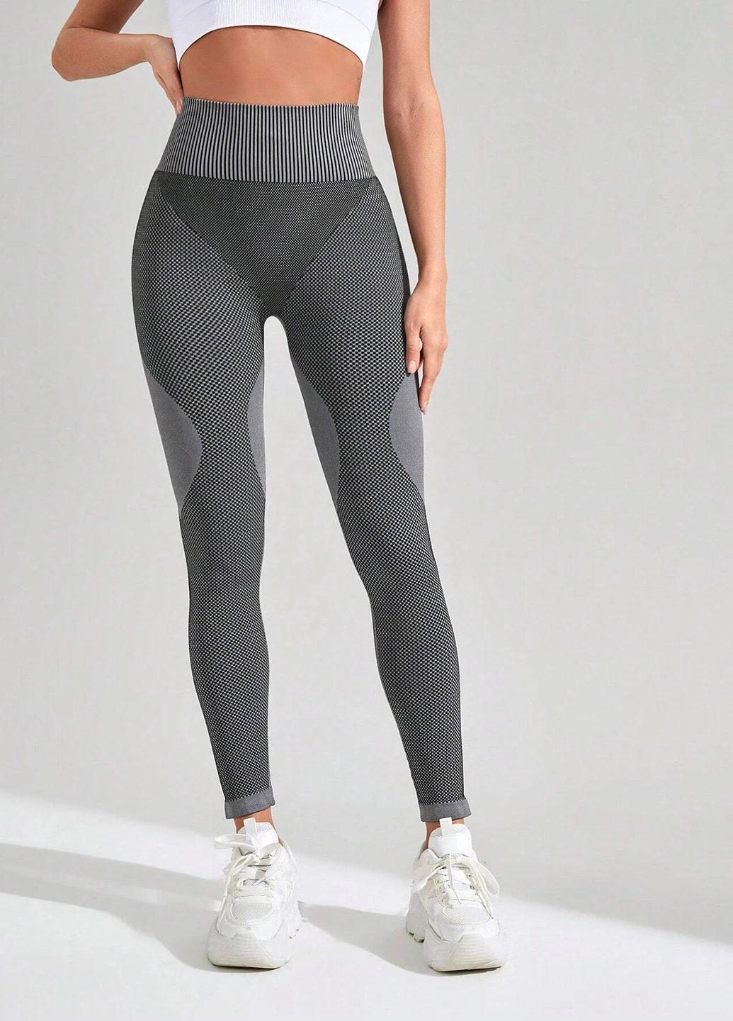 Серые демисезонные леггинсы SHEIN