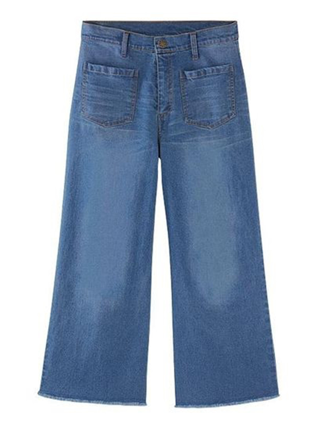 Синие летние укороченные, свободные джинсы Mark