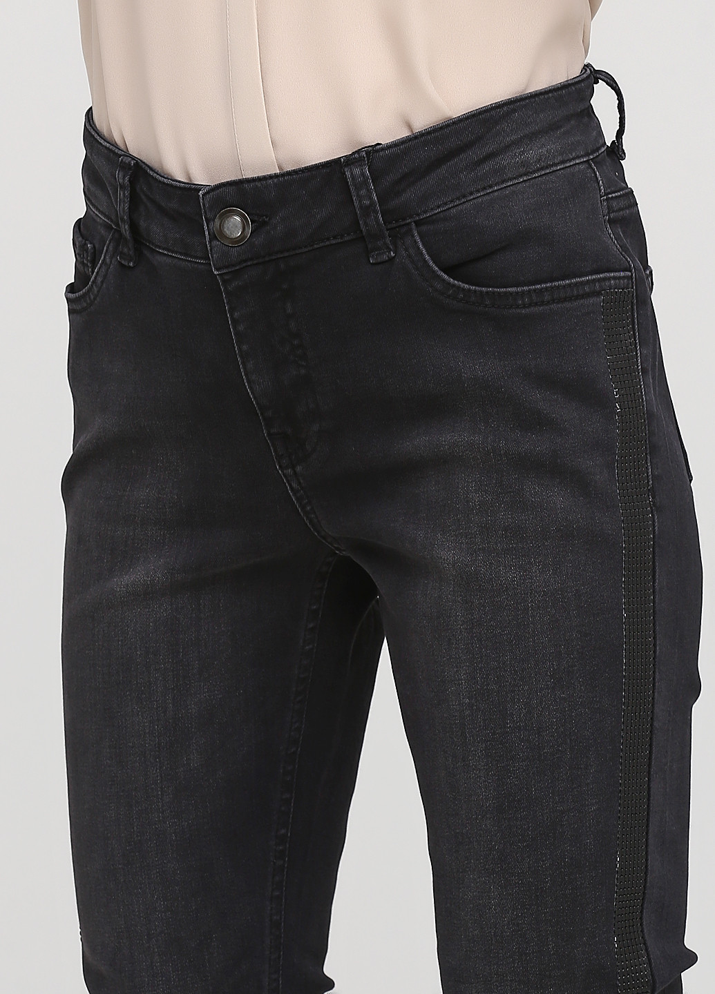 Черные демисезонные слим джинсы Heine