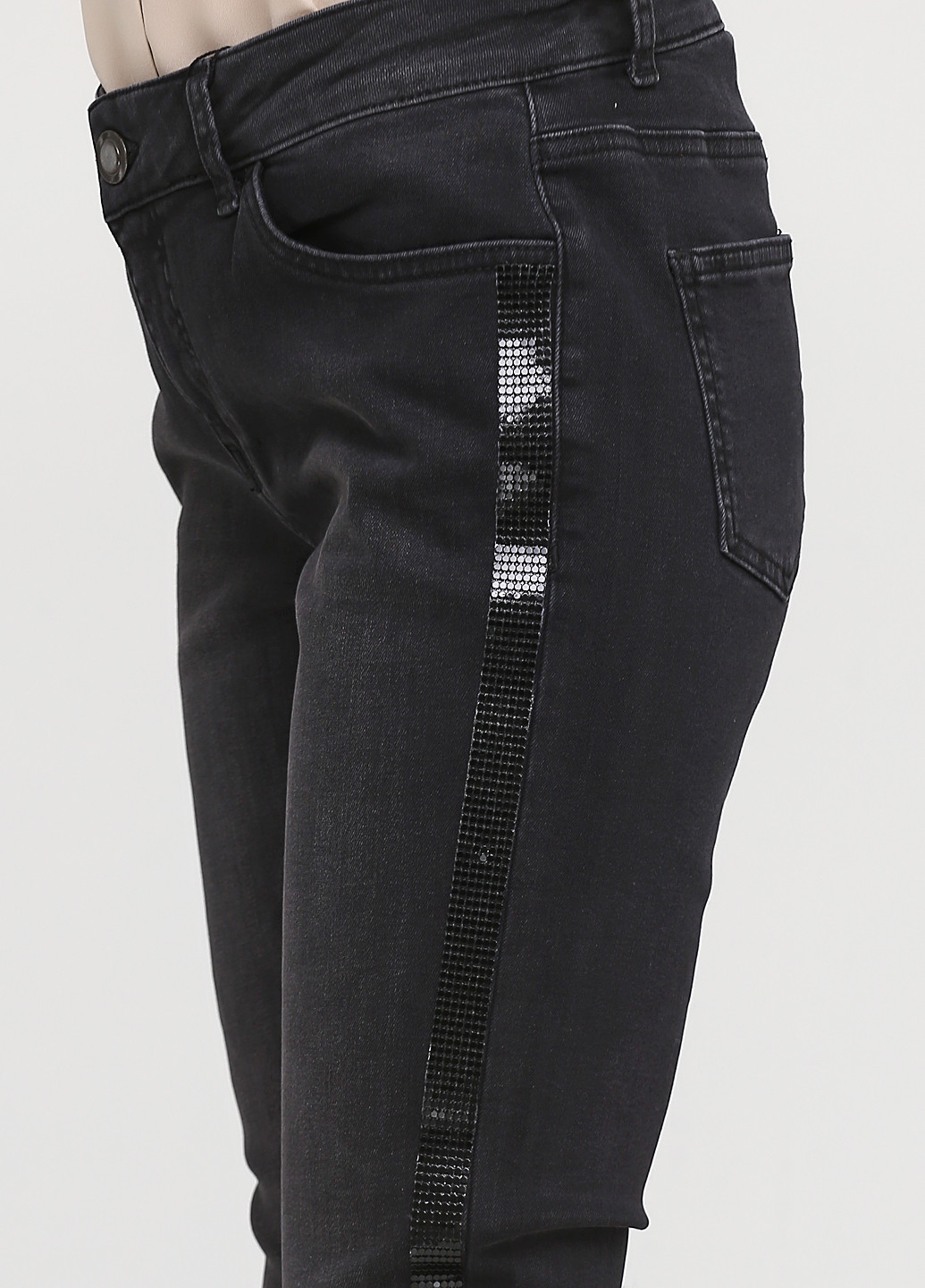 Черные демисезонные слим джинсы Heine