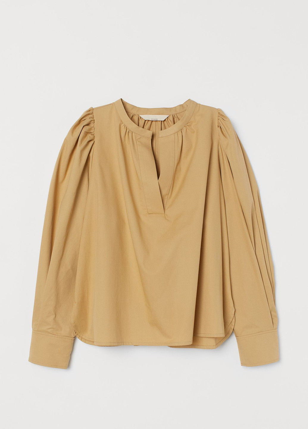 Горчичная летняя блуза шелк бленд H&M