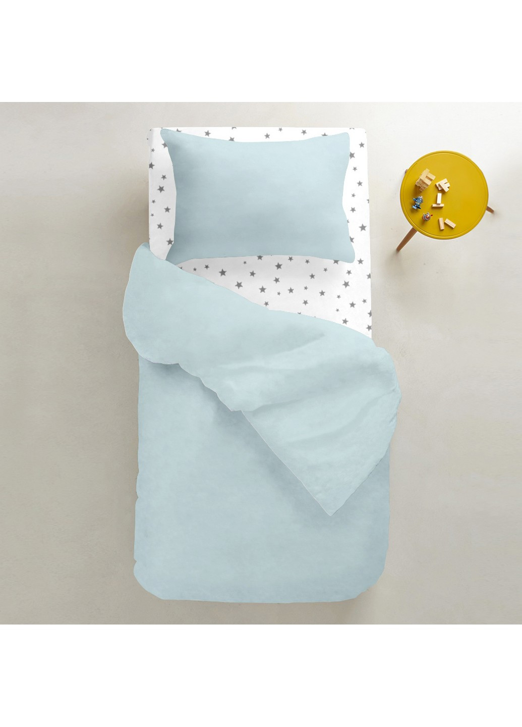 Простирадла дитячі на резинці 60х120 (2 шт) LIGHT BLUE / STAR GREY Cosas SetSheet_LightBlue_StarGrey_120x60 (250393515)