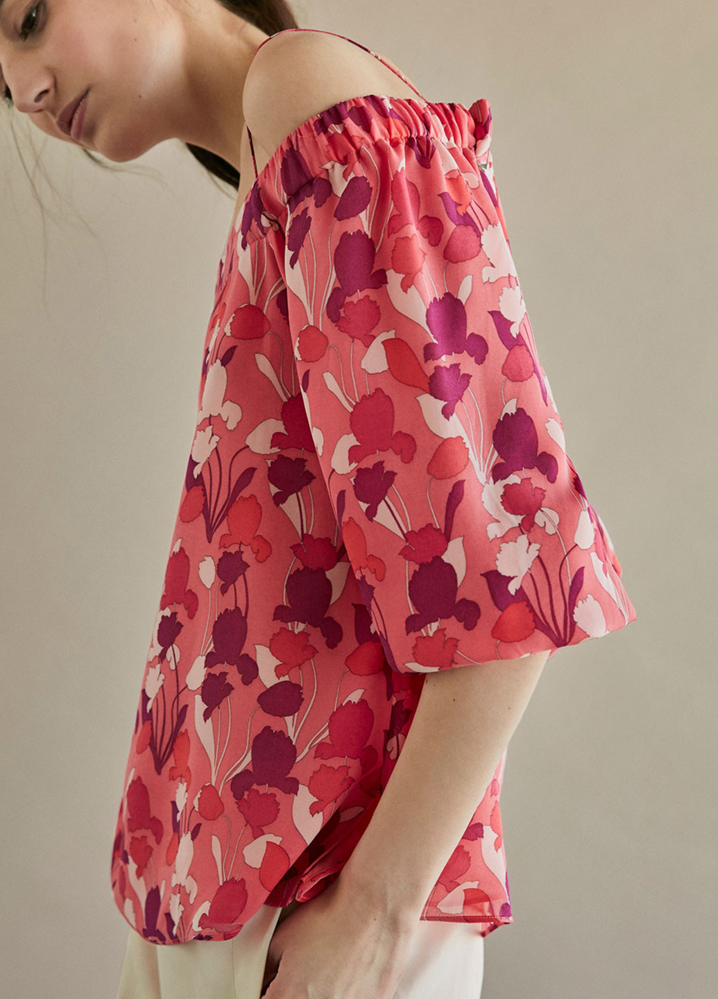 Рожева літня блуза Massimo Dutti