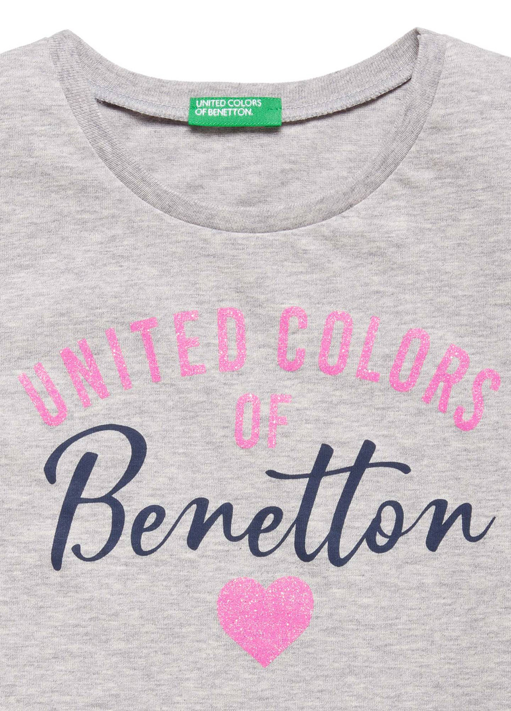 Серая летняя футболка United Colors of Benetton