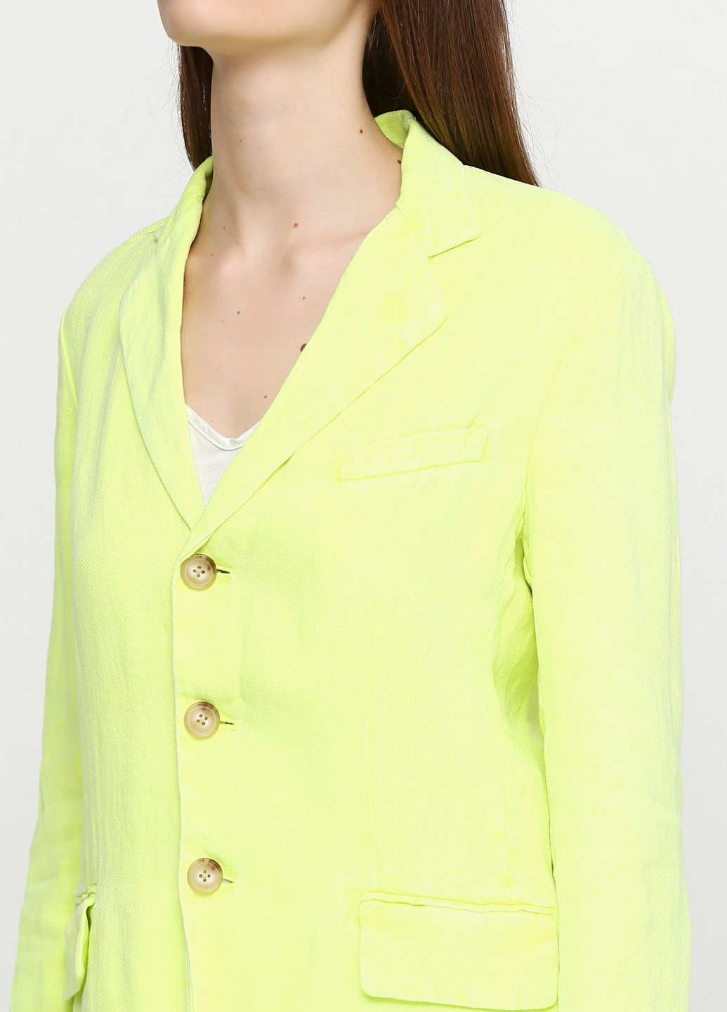 Лимонно-зеленый женский жакет Ralph Lauren однотонный - демисезонный