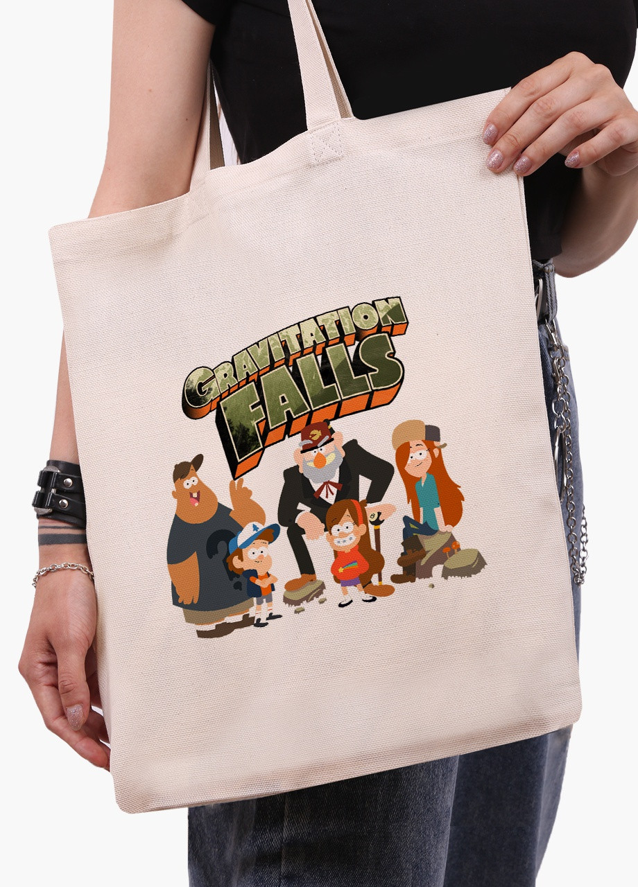Еко сумка шоппер біла Гравіті Фолз (Gravity Falls) (9227-2628-WT) екосумка шопер 41*35 см MobiPrint (228210801)
