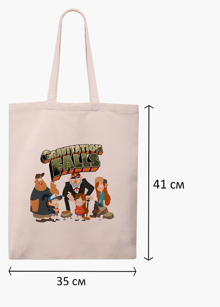 Еко сумка шоппер біла Гравіті Фолз (Gravity Falls) (9227-2628-WT) екосумка шопер 41*35 см MobiPrint (228210801)