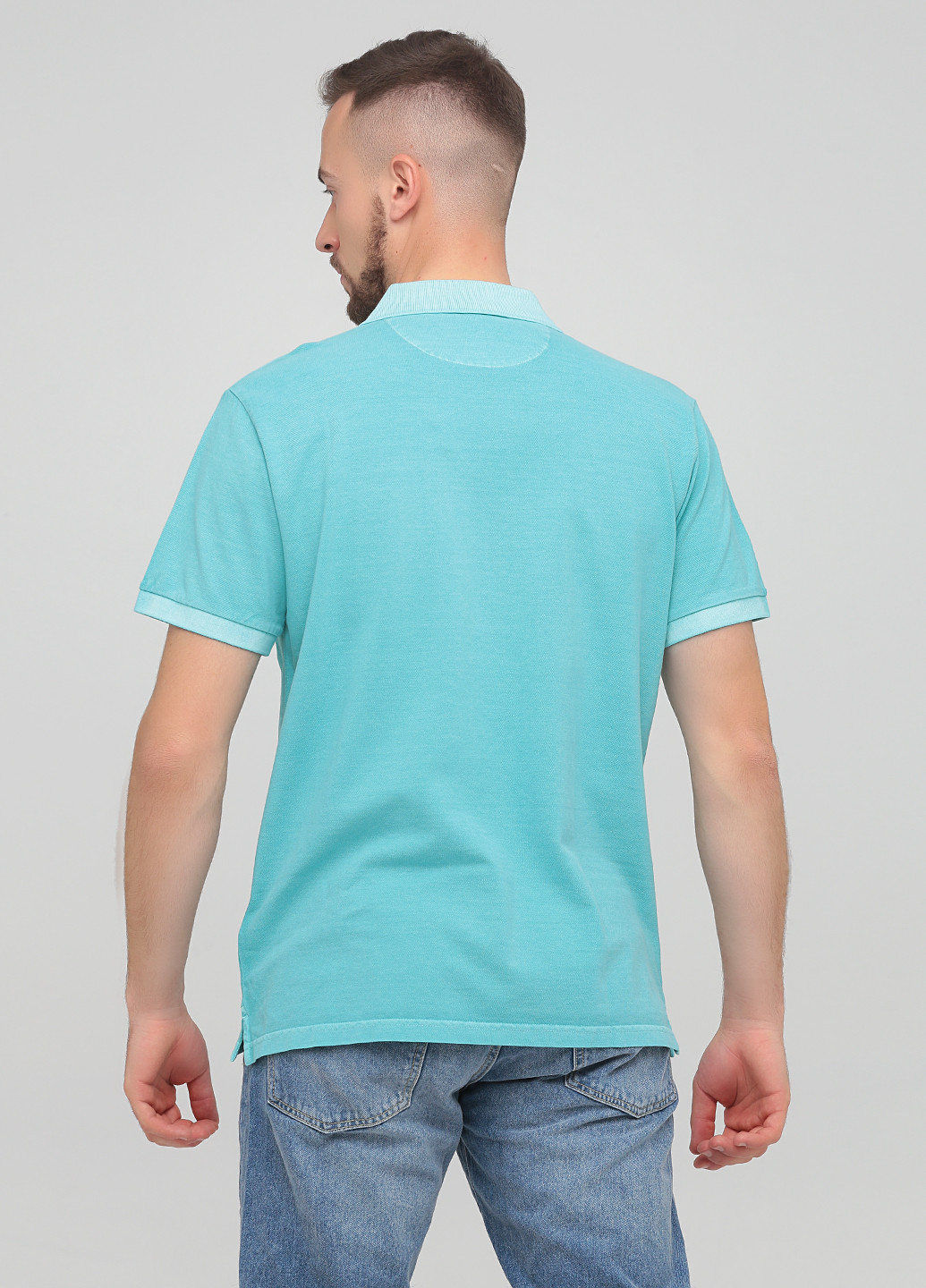 Бирюзовая футболка-поло для мужчин Gant меланжевая