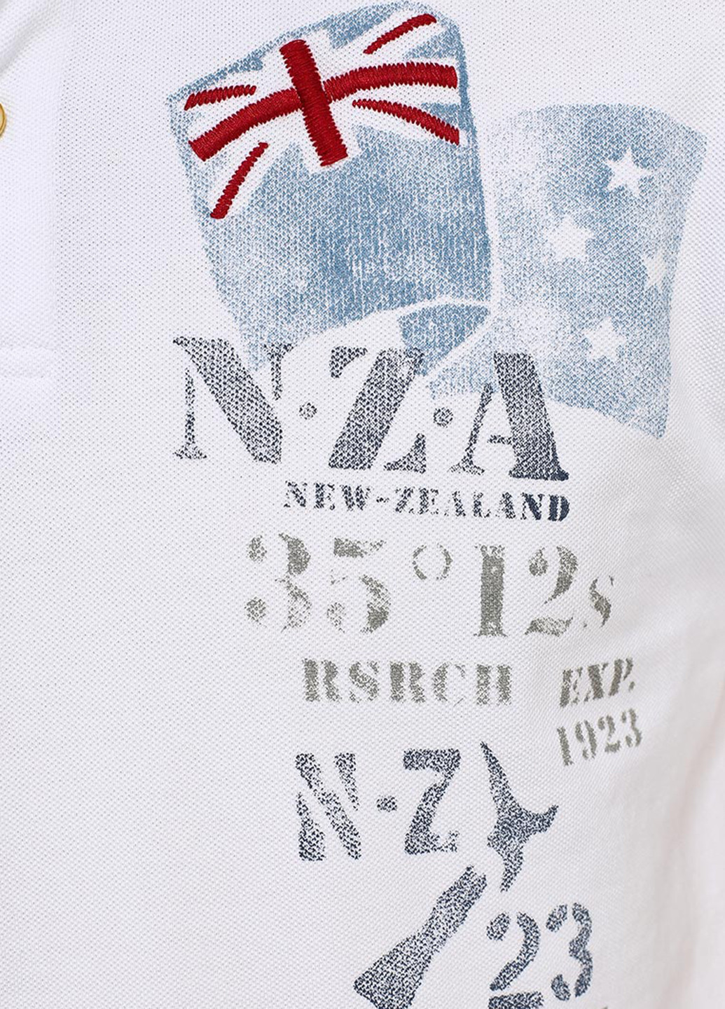 Белая футболка-поло для мужчин N.Z.A. с рисунком