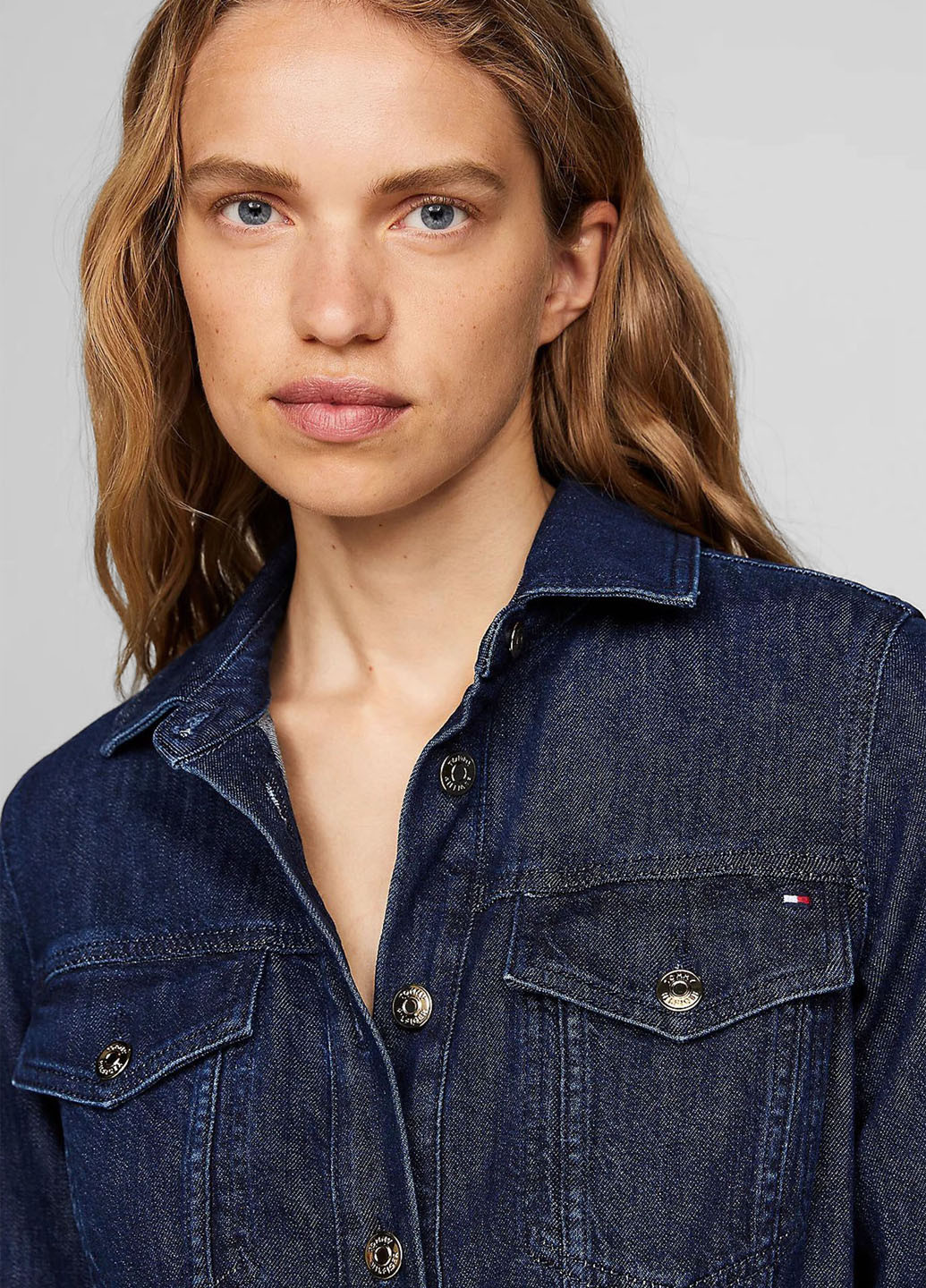 Синя джинсова сукня сукня-сорочка Tommy Hilfiger однотонна