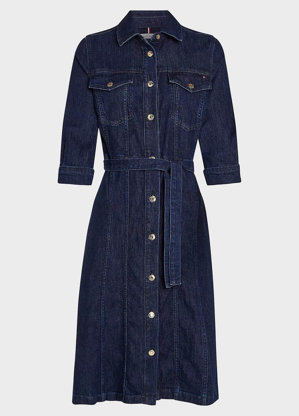 Синя джинсова сукня сукня-сорочка Tommy Hilfiger однотонна