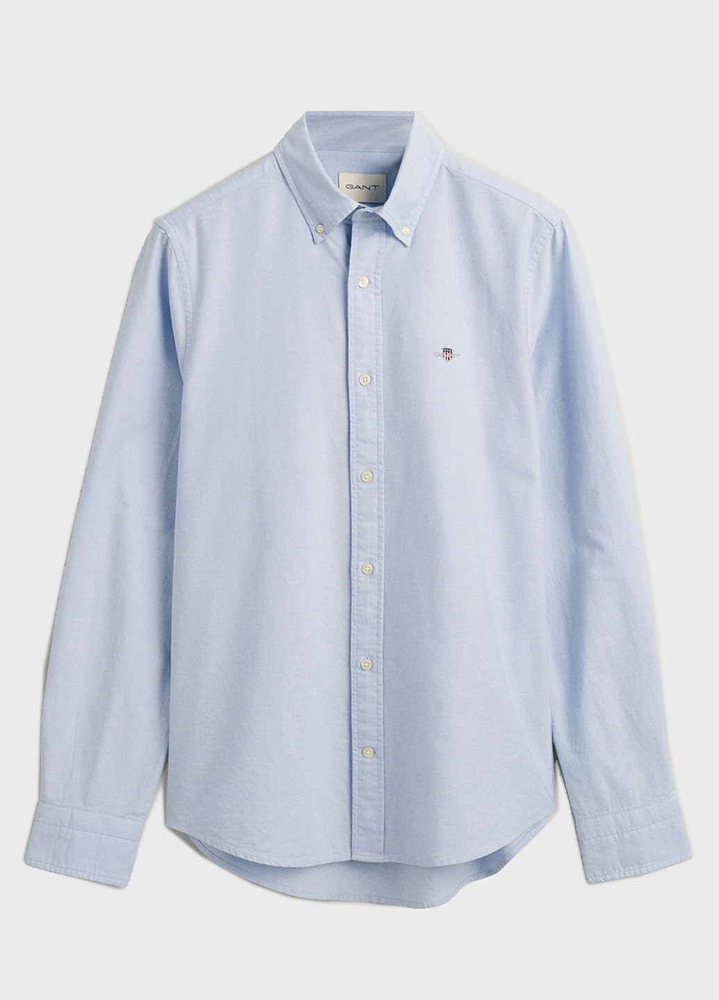 Голубой классическая рубашка однотонная Gant